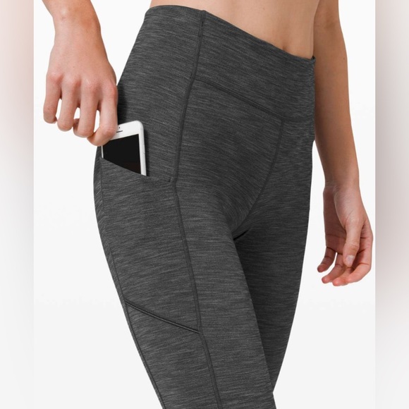 Lululemon Speed Up Tight 28" With Pockets Heathered Black sz 6 - Picture 4 of 14